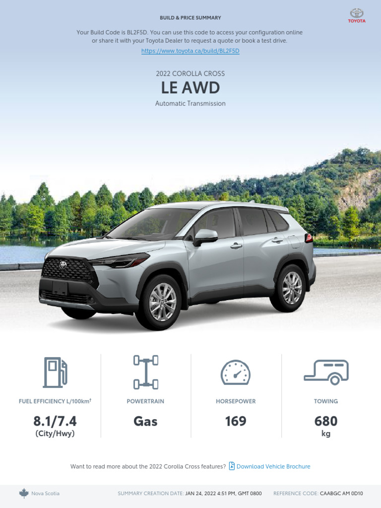 Toyota_Build_and_Price_2022_Corolla_Cross_LE_AWD | PDF | Taxes | Interest