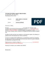 Ejemplo de Carta de Solicitud PCSO