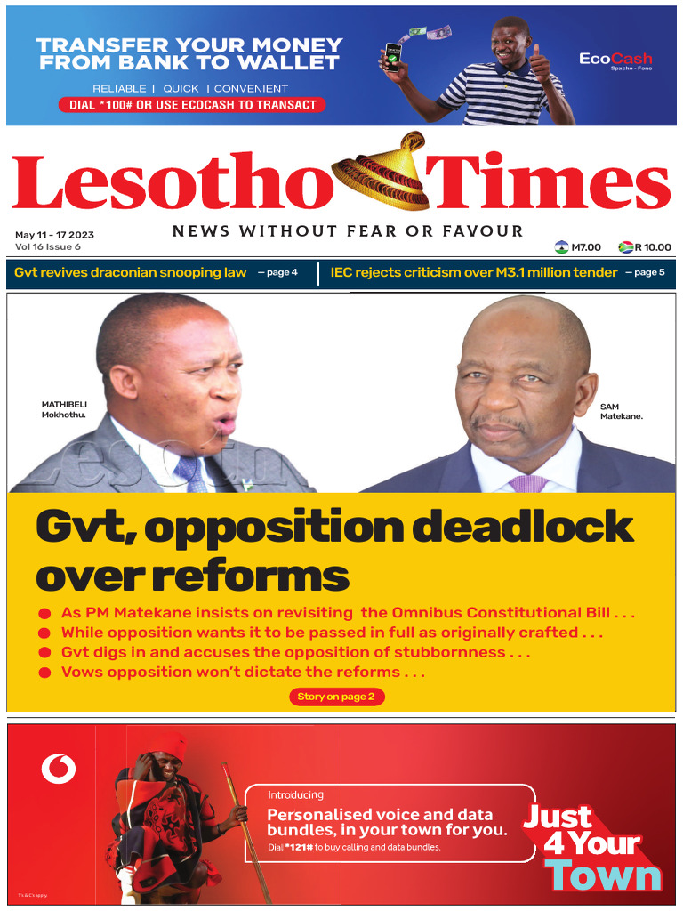 Lesotho Times 11 May 2023 | PDF | Agriculture | Plough