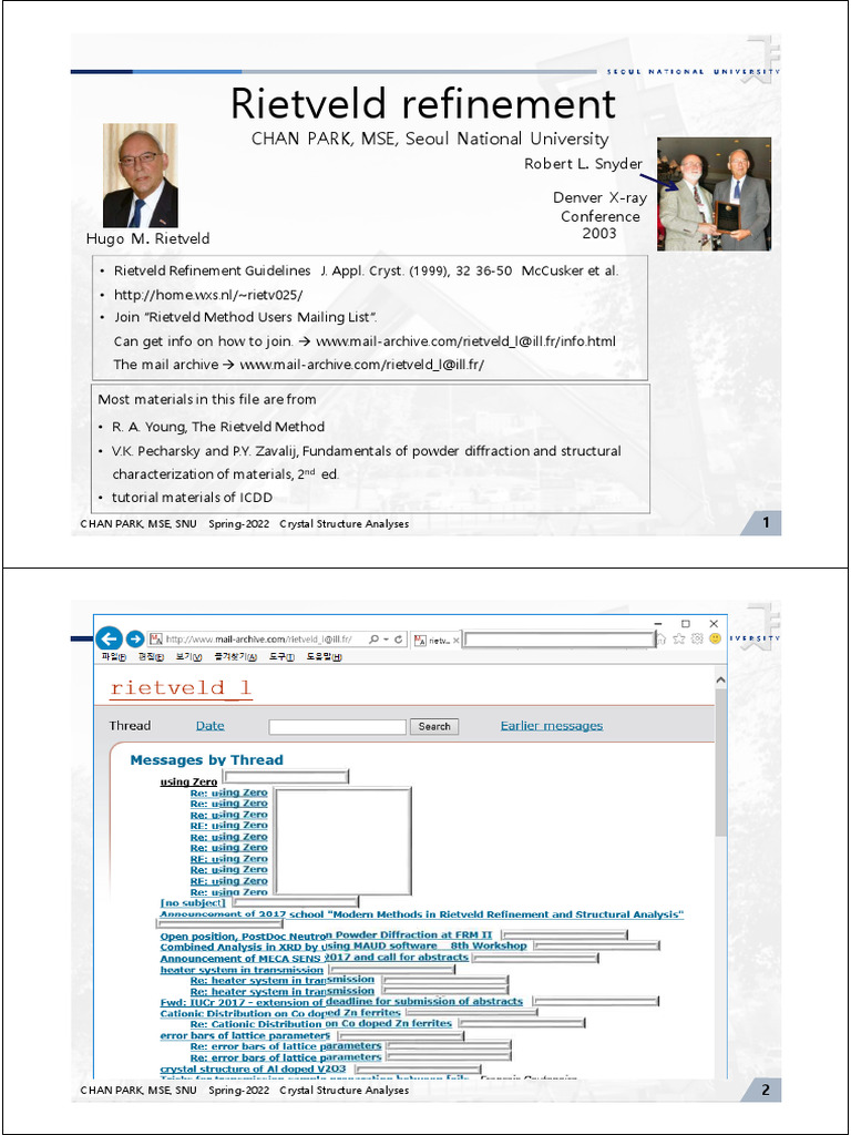 Rietveld Refinement in XRD Analysis | PDF | Crystallography | Chemistry