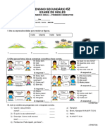 Exame de Inglês Primer Grado Bloco I