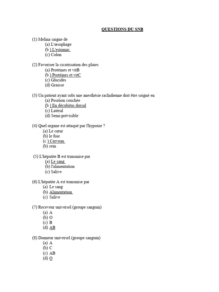 Question SSNB | PDF