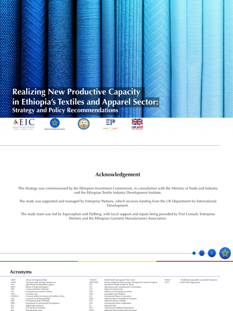 Realizing New Productive Capacity in Ethiopia Textiles Apparel Secctor ...