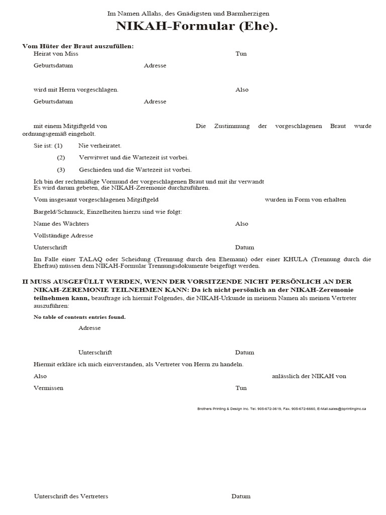 Nikah Form PDF | PDF