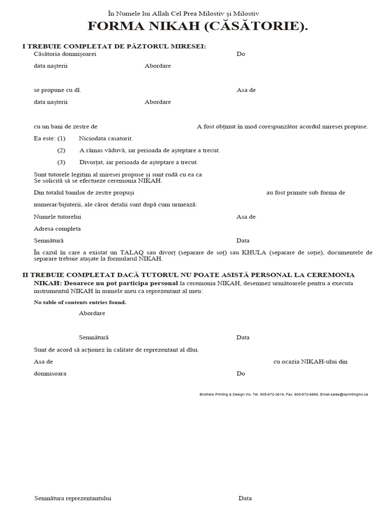 Nikah Form PDF | PDF