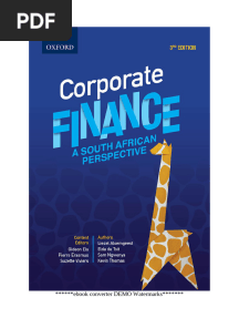 Corporate Finance A South African Perspective 3e