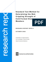 AISI RP02-6 Standard Test Method For Determining The Web Crippling Strength of Cold-Formed Steel Members 2002-10