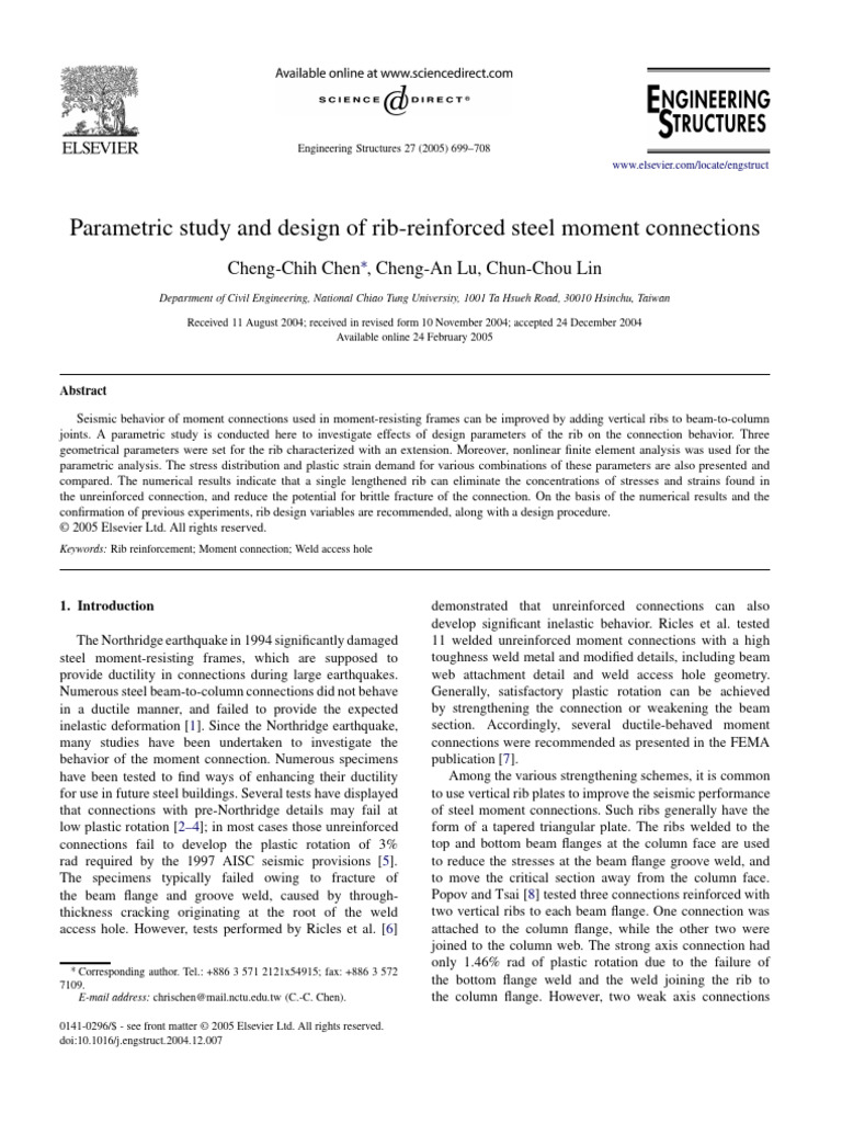 Parametric Study and Design of Rib-Reinforced Steel Moment Connections ...