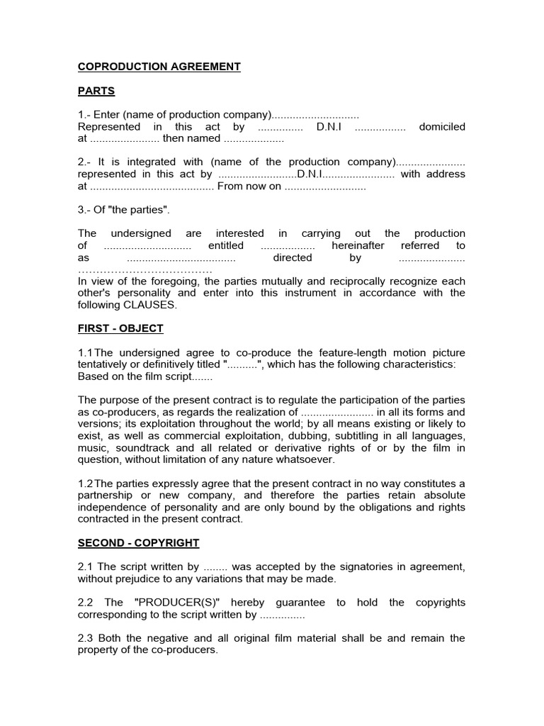 Coproduction Contract | PDF | Revenue | Justice