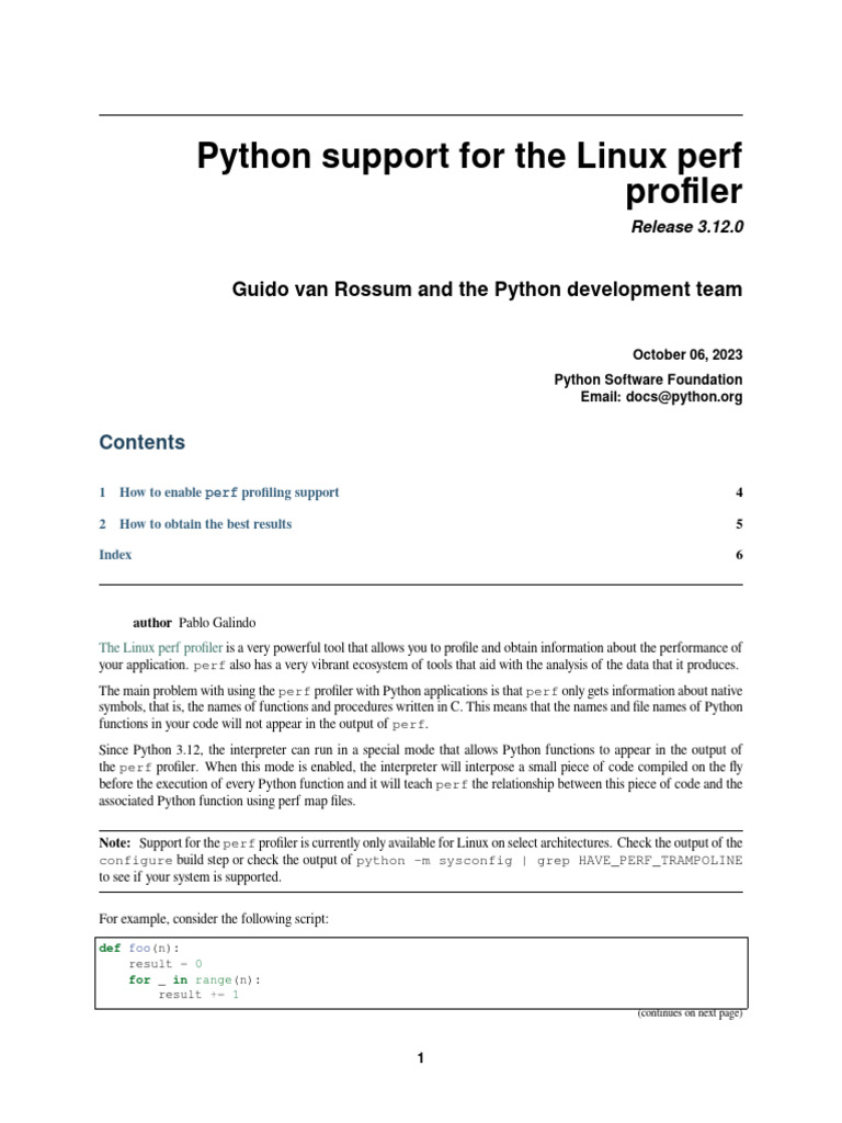 Howto Perf Profiling | PDF | Python (Programming Language) | Source Code