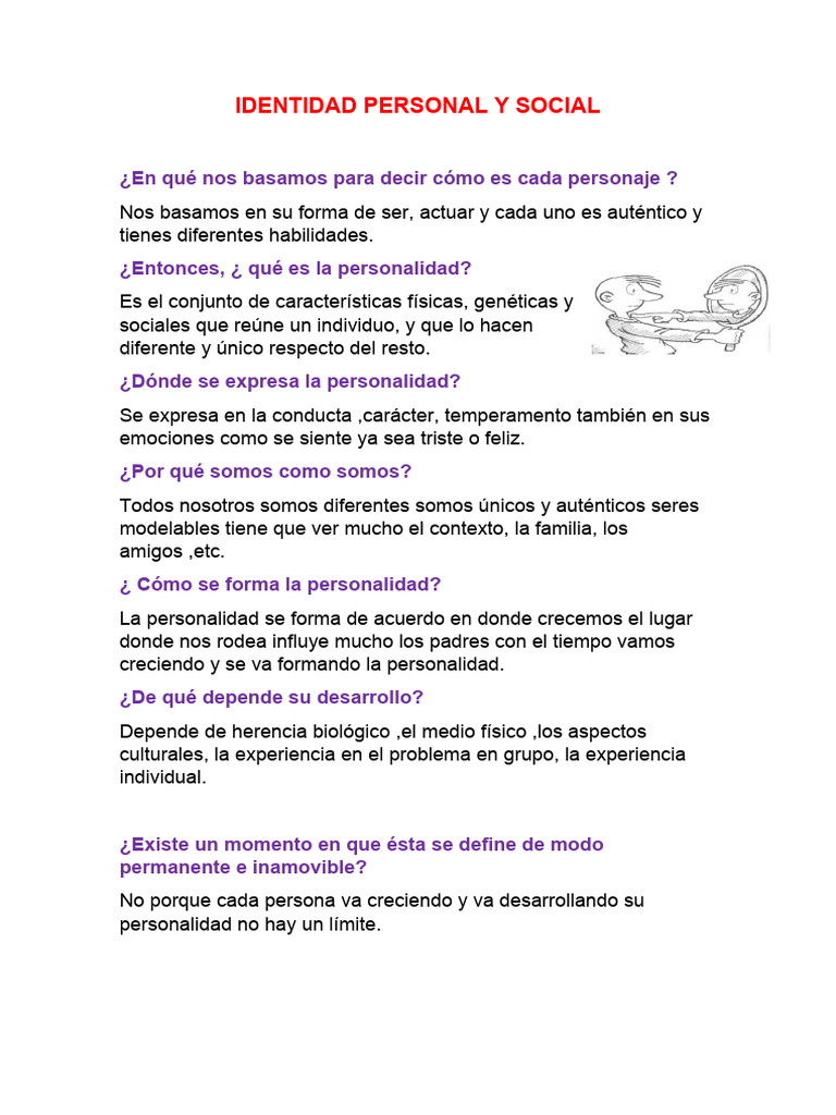 Identidad Personal y Social | PDF | Perú | Ciencias del comportamiento