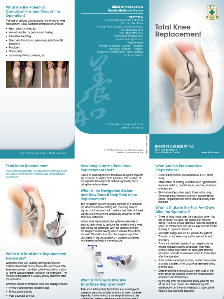 Complications of Total Knee Replacement | PDF | Clinical Medicine ...
