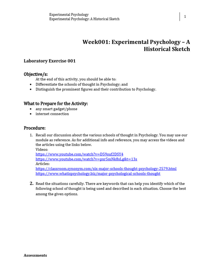 Overview of Experimental Psychology | PDF