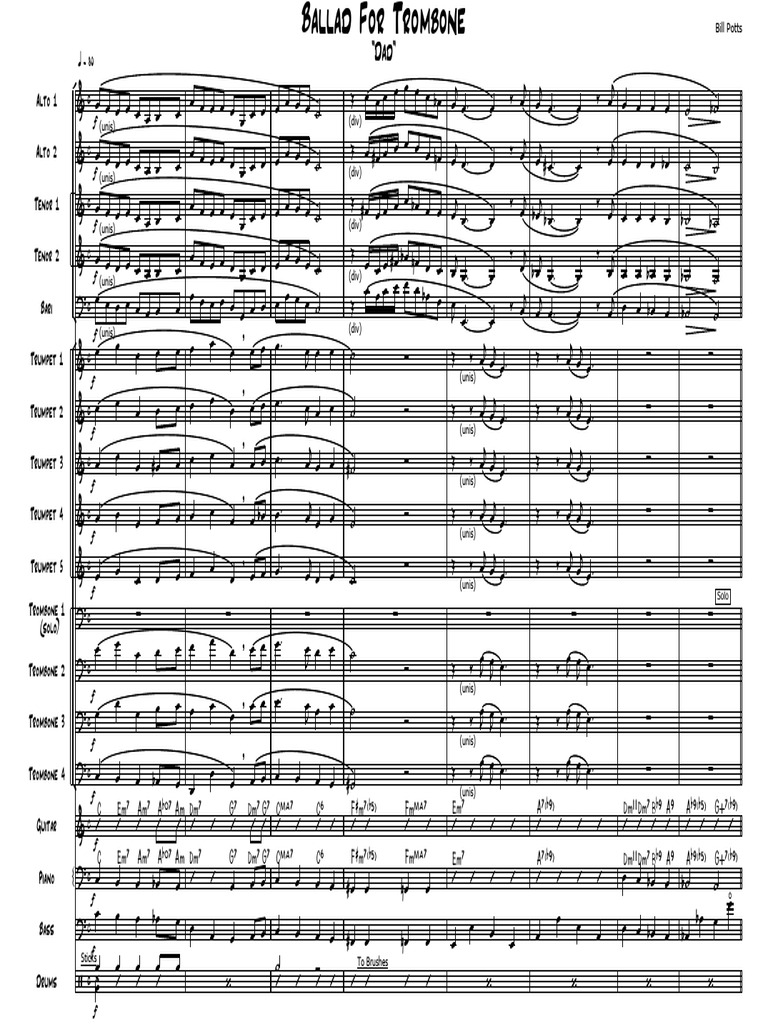 Ballad For Trombone - Score | PDF | Music Theory | Music Performance