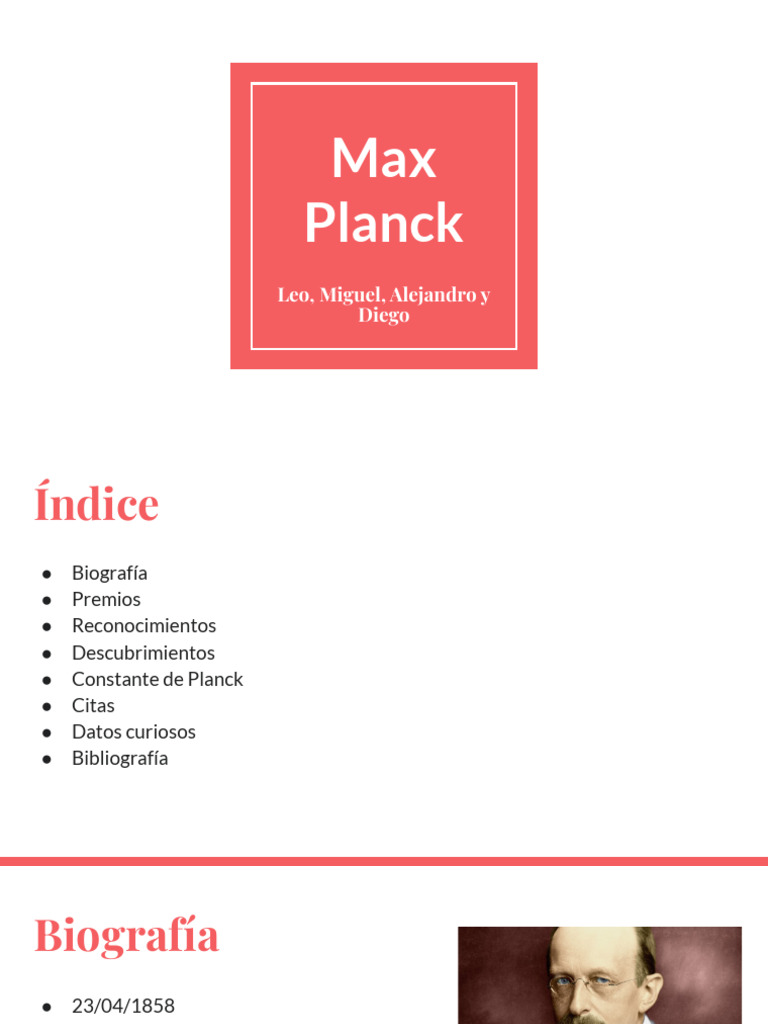 Biografía y Premios de Max Planck | PDF | Ciencias fisicas | Science