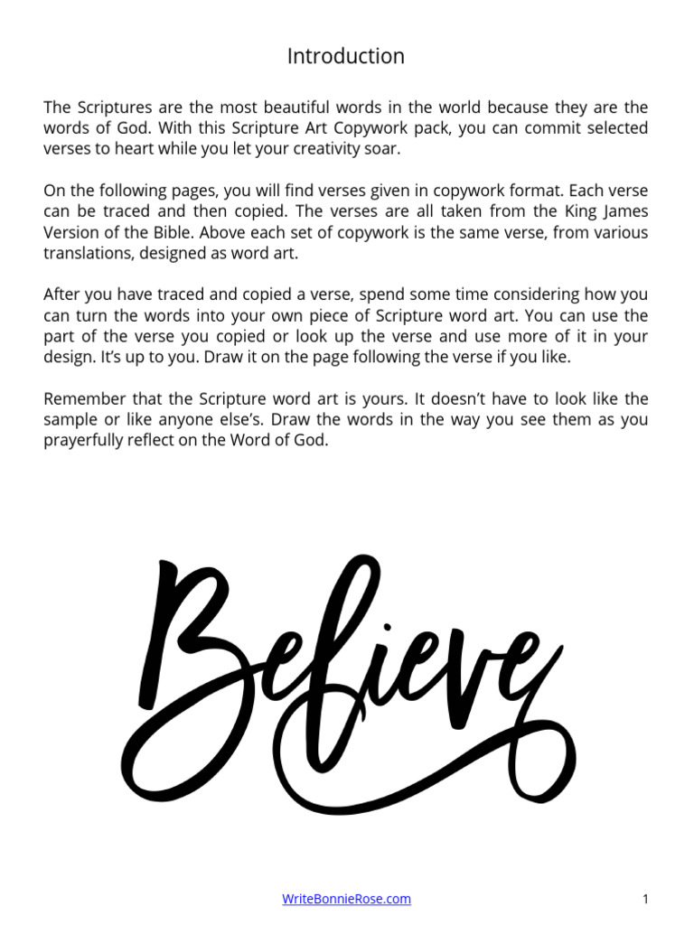 Bible Verse Word Art and Copywork | PDF | Bible | Chapters And Verses