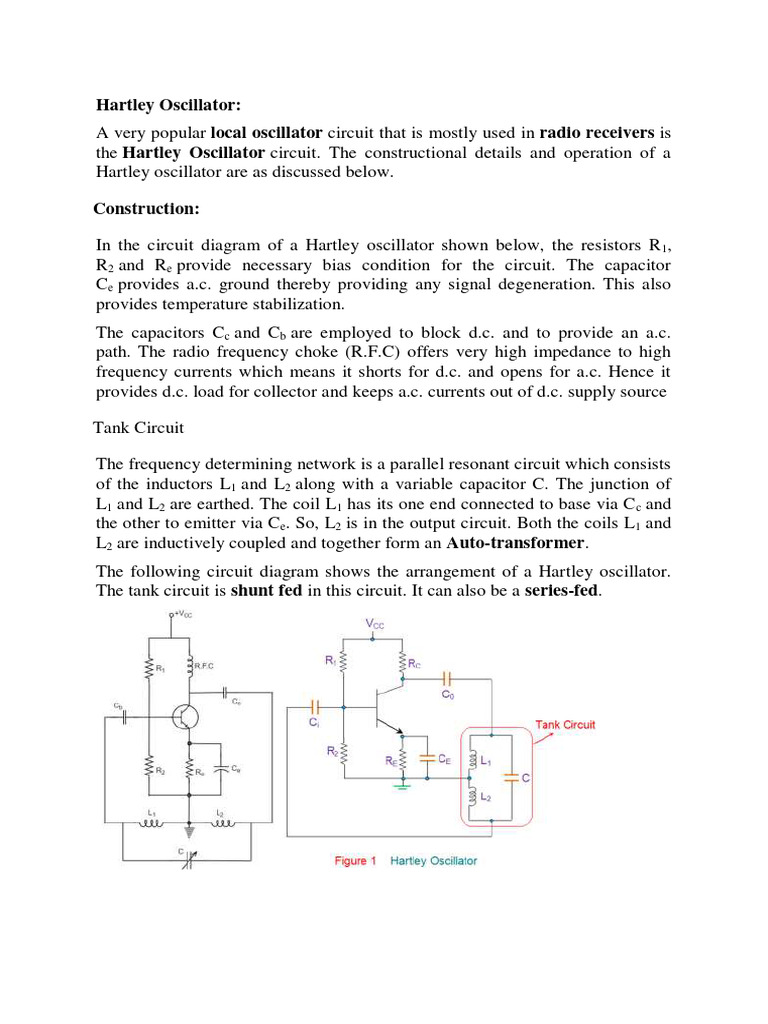 6. Hartley and Colpitt_s Oscillator | PDF | Inductance | Inductor