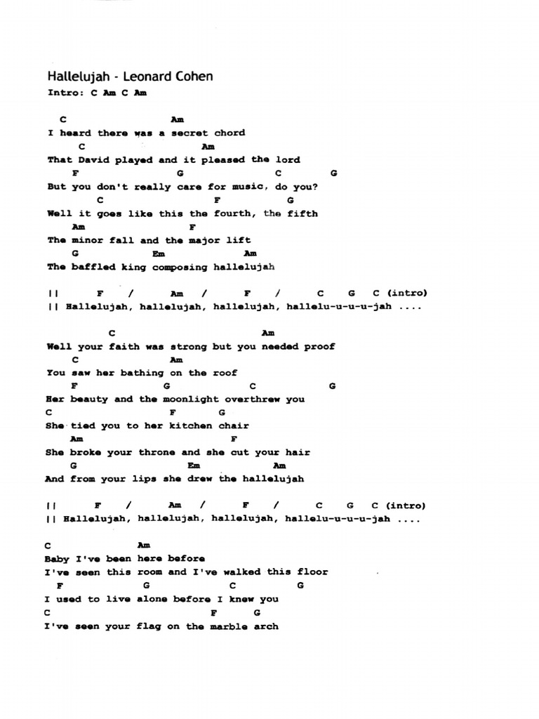 Hallelujah Leonard Cohen | PDF