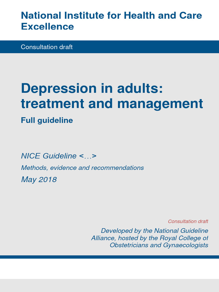 Nice Guidelines Depression Children
