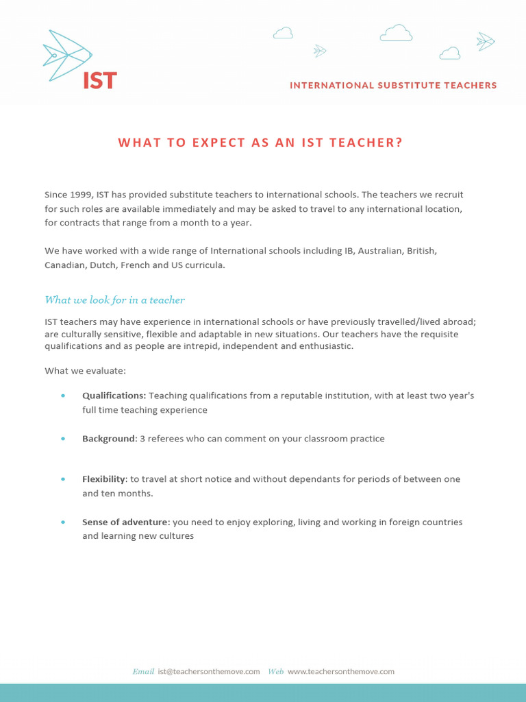 IST Teacher Opportunities Explained | PDF | Teachers | Curriculum