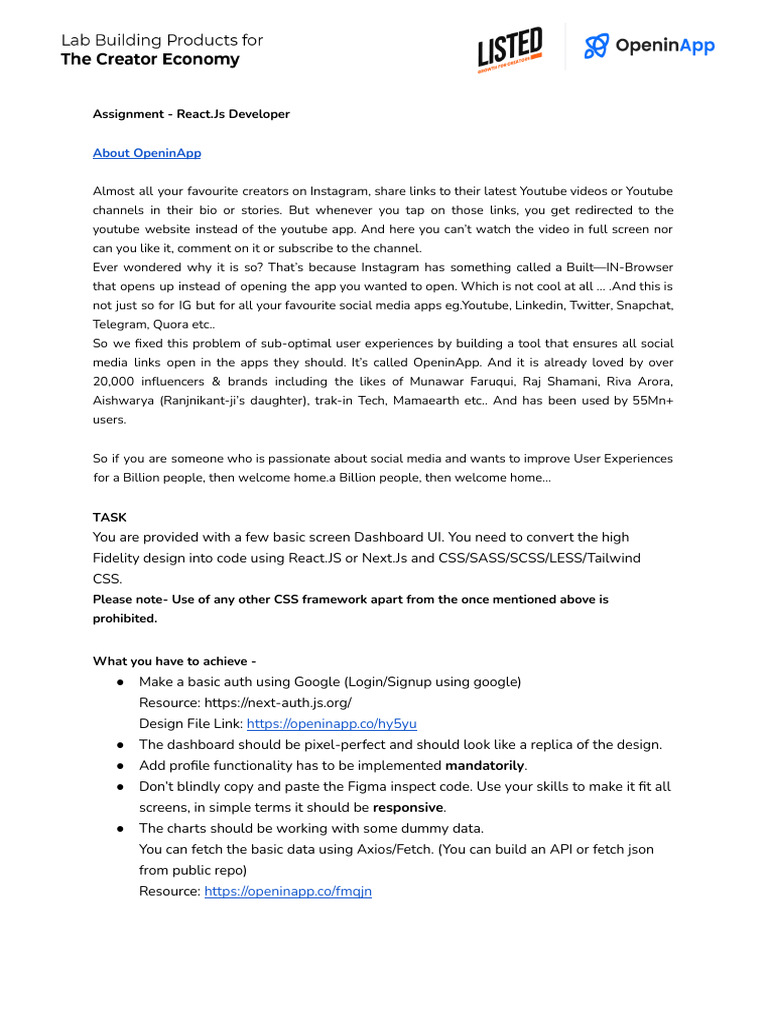 React - Js New Assignment | PDF