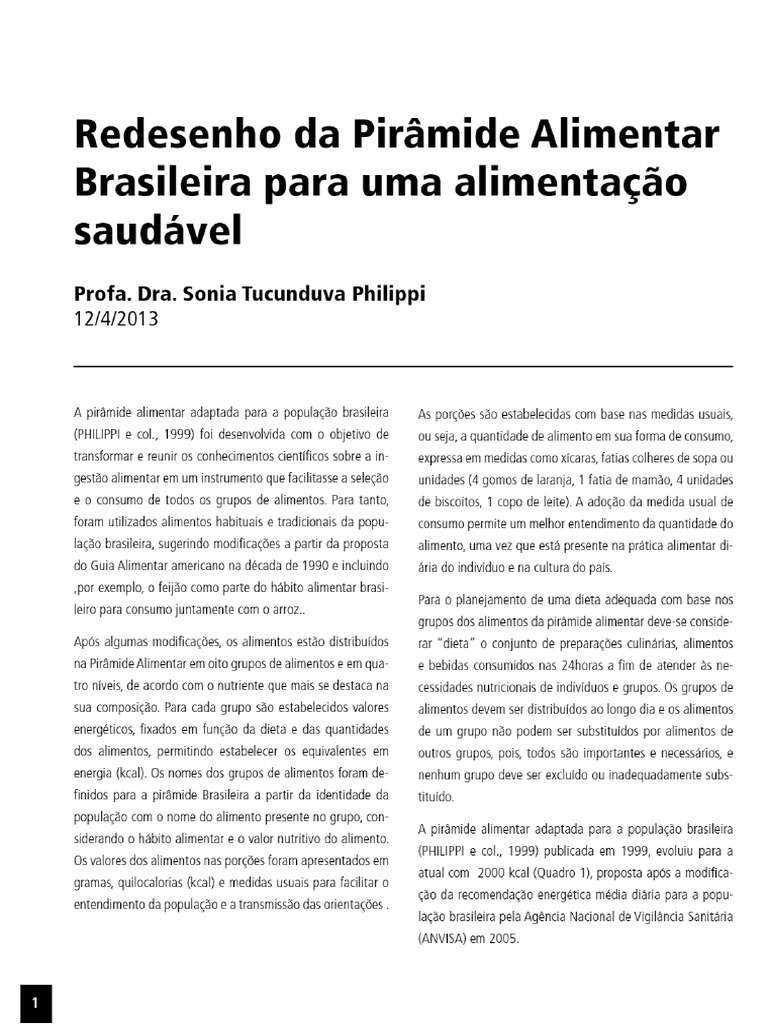 Redesenho Da Pir Mide Alimentar Brasileira Para Uma Alimenta O