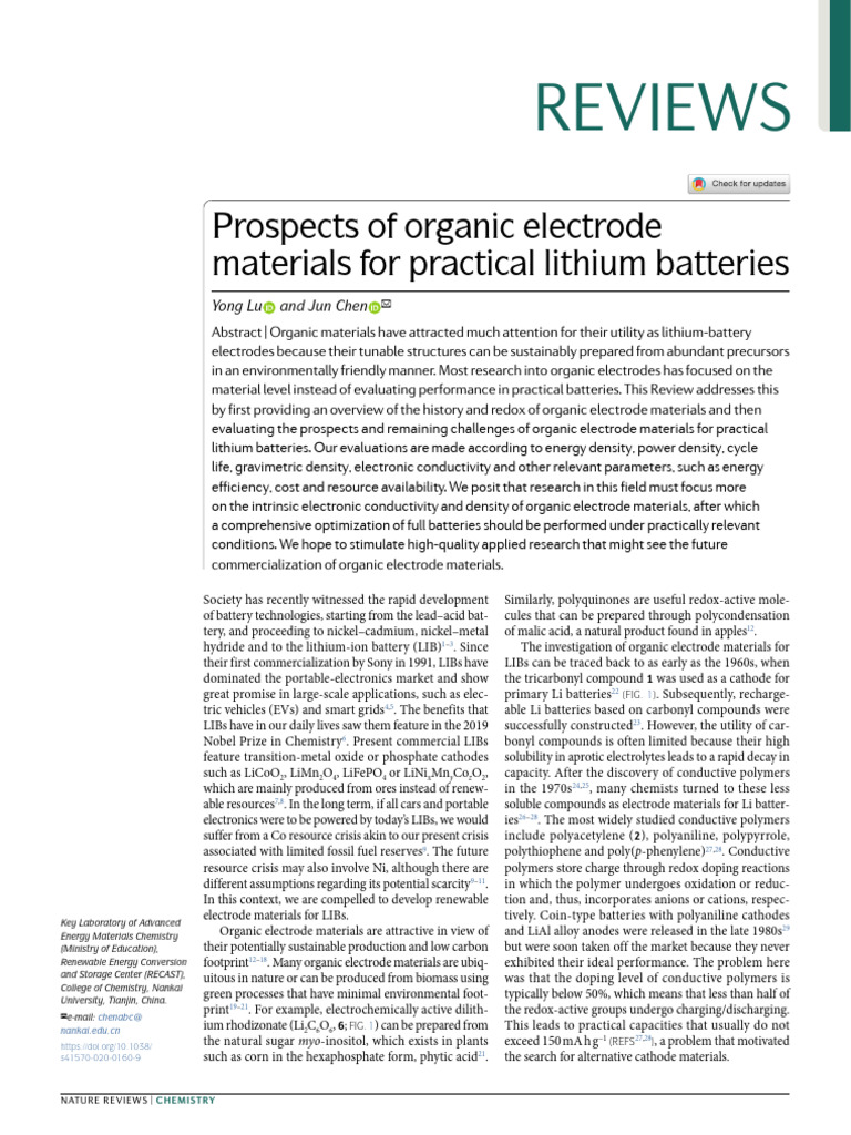 Prospects of Organic Electrode Materials For Practical Lithium