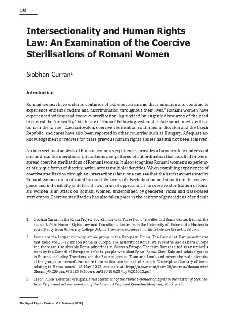 Intersectionality and Human Rights Law An Examination of The Coercive Sterilisation of Romani