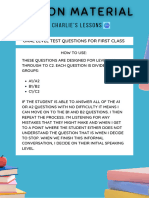 Oral Level Test Questions For Trial Class