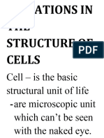 Variations in the Structure of Cells