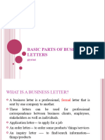 Basic Parts of Business Letters