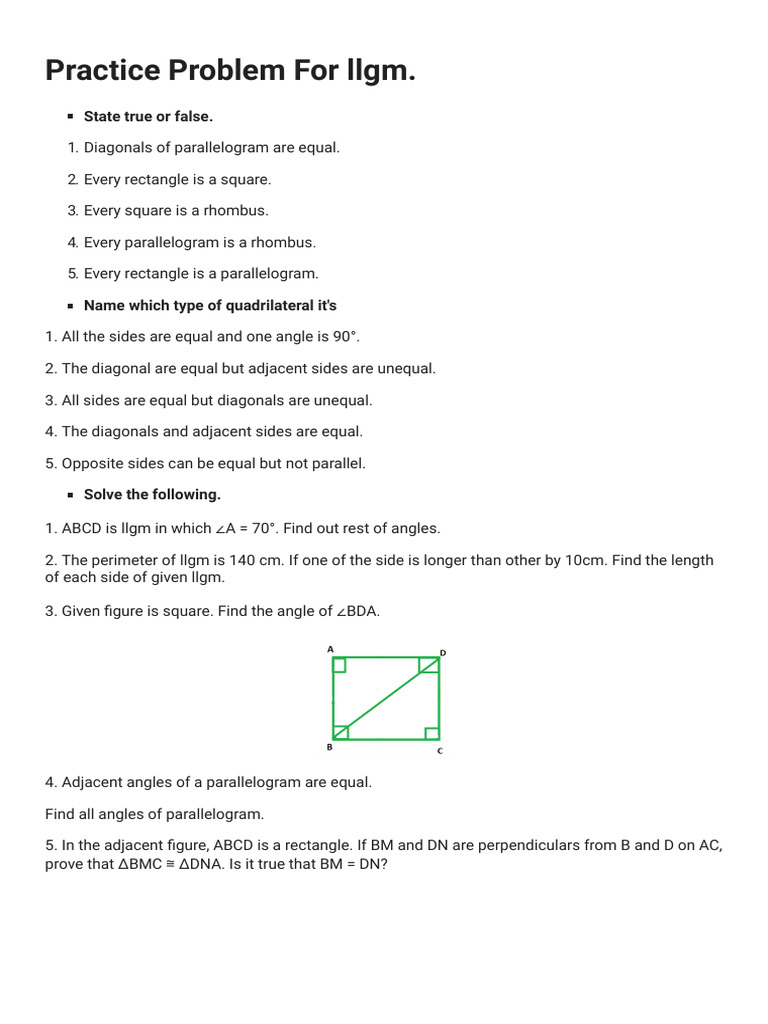 Practice Problem For llgm.1697207891443 | PDF