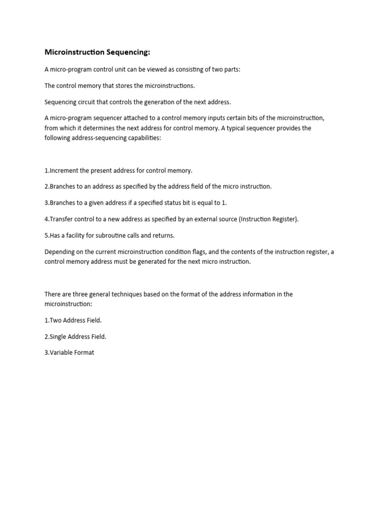 Microinstruction Sequencing Pdf Bit Office Equipment