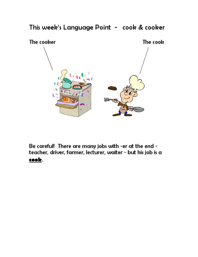 Understanding Cook vs. Cooker | PDF