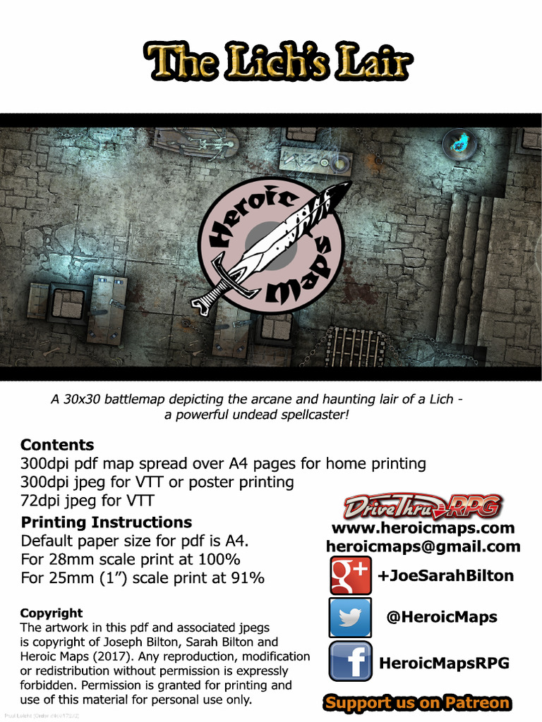 HeroicMaps The Lichs Lair Grid | PDF | Necromancy
