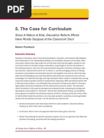 The Case For Curriculum: Since A Nation at Risk, Education Reform Efforts Have Mostly Stopped at The Classroom Door