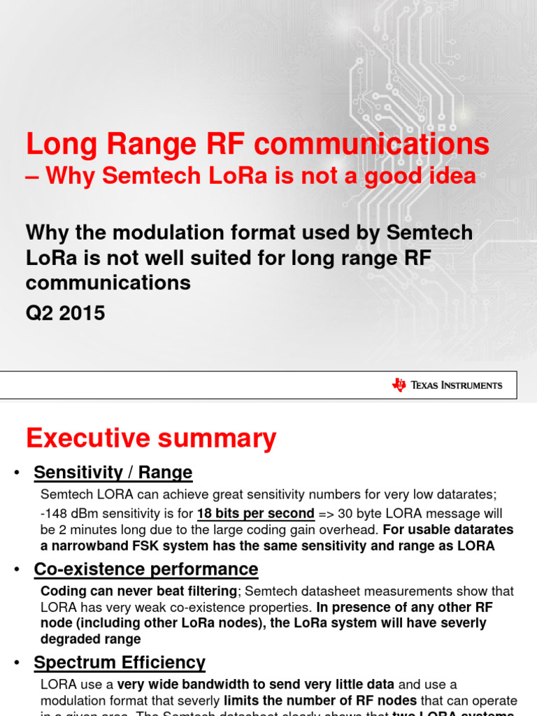 LoRa's Limitations in Long-Range RF | PDF