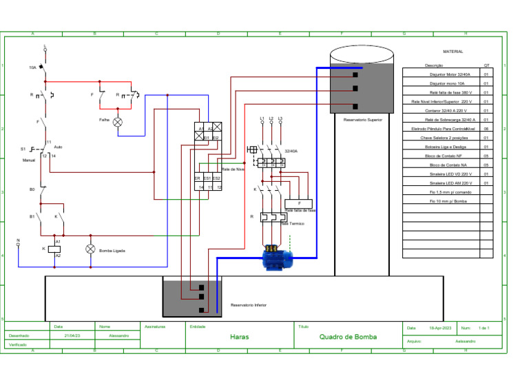 Quadro Bomba Cad Simu | PDF | Engenharia de Energia | Equipamento elétrico