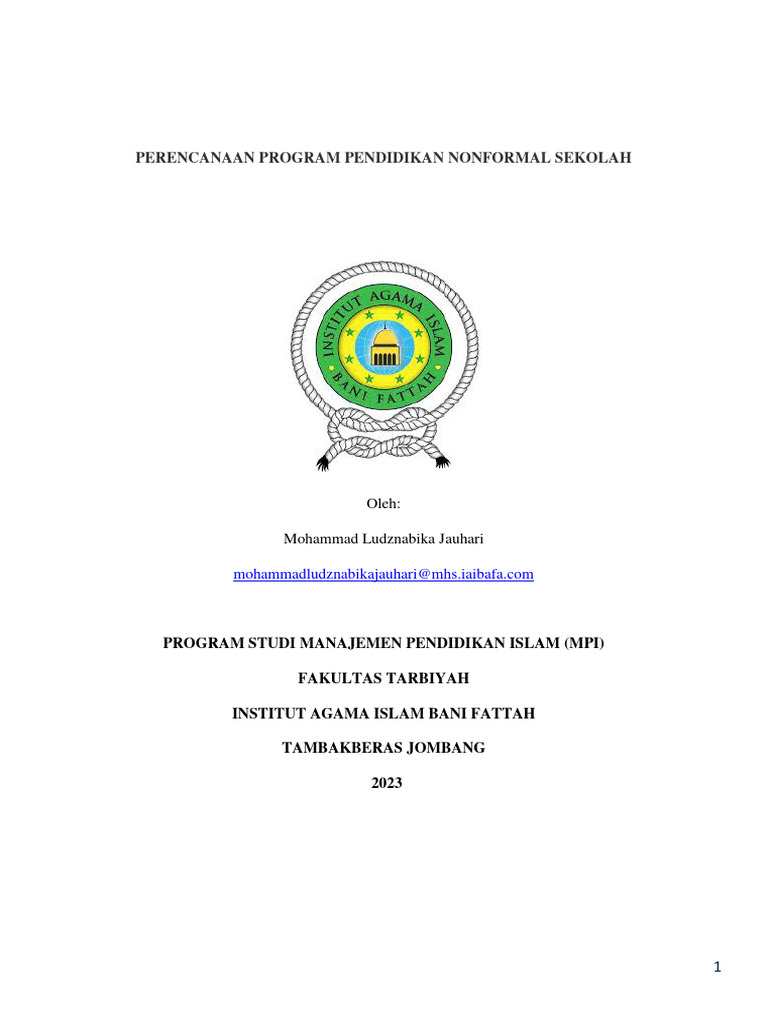 Perencanaan Program Pendidikan Nonformal | PDF | Bisnis | Ilmu Sosial