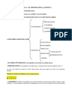 Tema 3. El Sistema de La Lengua. Categorã As Gramaticales. Formaciã N de Palabras