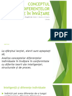 Conceptul de Diferențe Individuale În Învățare