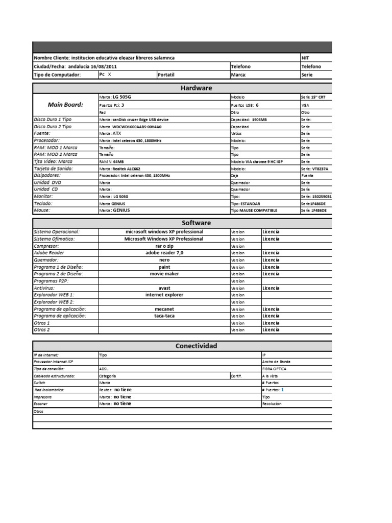 formato ficha tecnica Red de computadoras Prueba gratuita de 30 días Scribd