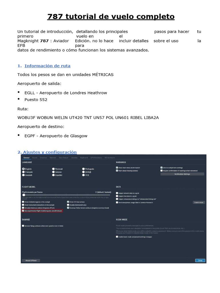 787 Tutorial Completo de Vuelo | PDF