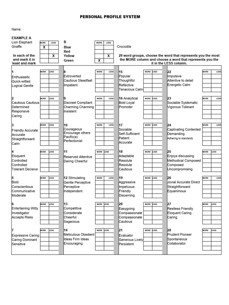 Disc Excel Test PDF Psychology Psychological Concepts