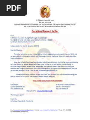 Donation Request Letter