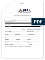 Application For Employment Form PPRA
