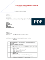 Technical Justification For The Non-Generation of Wastes or Hazardous Wastes