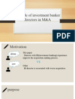 The Role of Investment Banker Directors in M&A