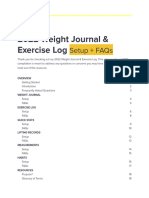 Setup - FAQs - 2022 Weight Journal & Exercise Log