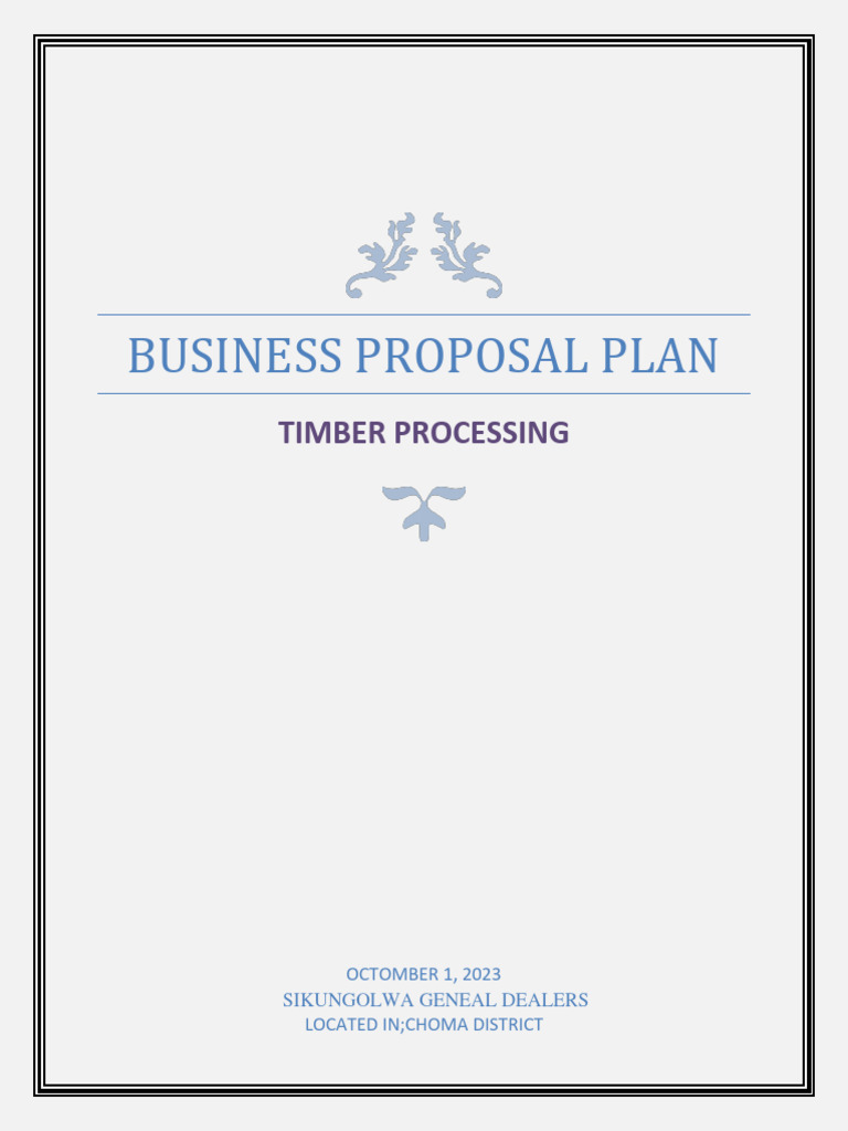 Timber Business Plan Pdf Kenya